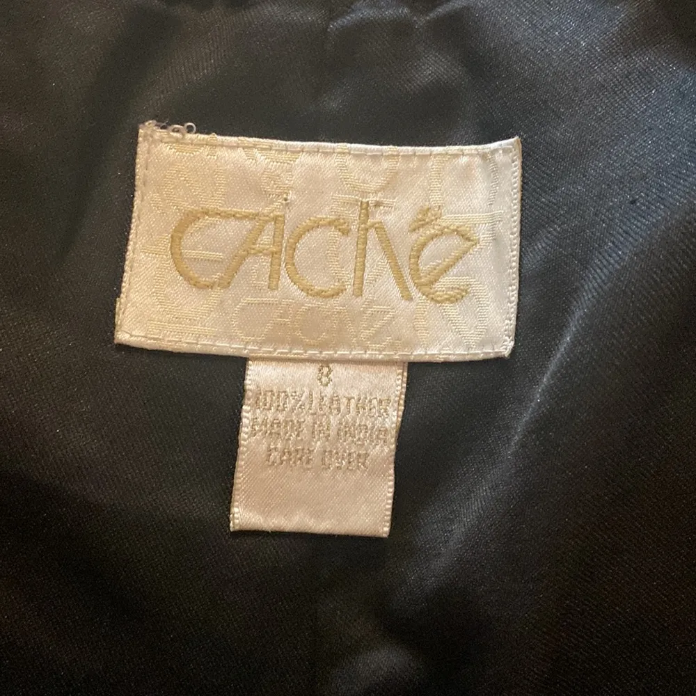 Cache Black Straight Leg Leather Women’s Pants EUC Sz 8 Moto Biker Retro - Image 51