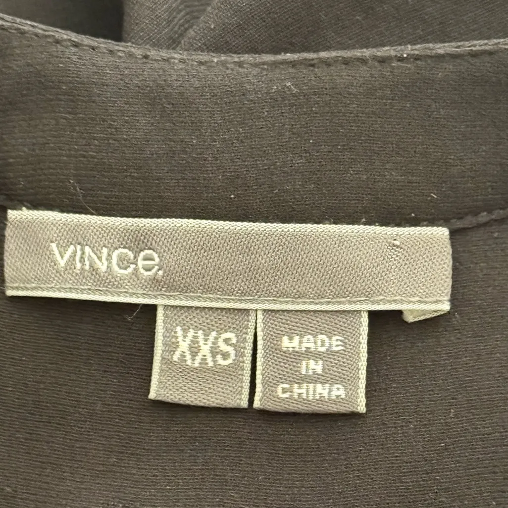 Vince Black Midi Tiered Pleated Sleeveless Tent Dress Size XXS / 00 - Image 7