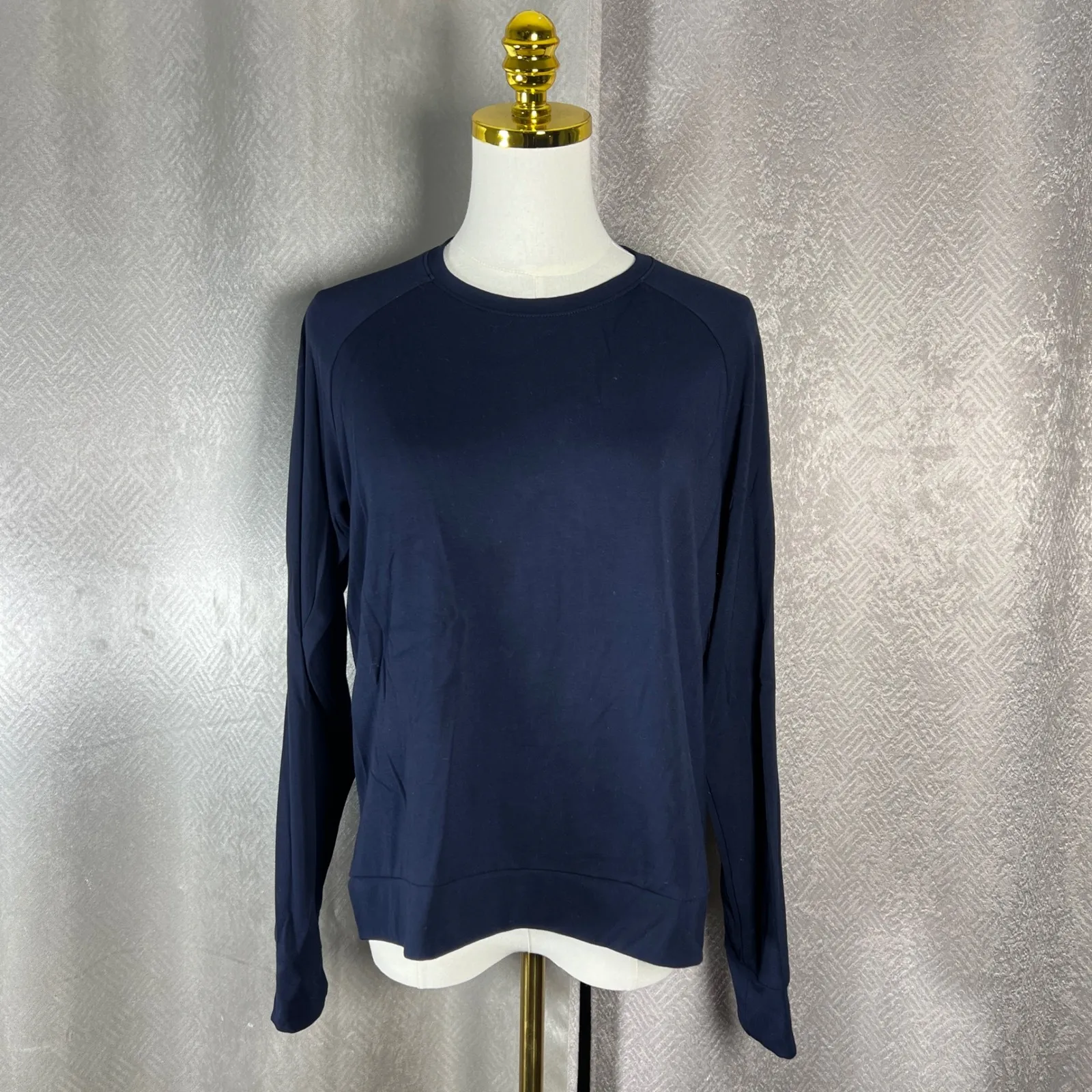 Cozy Earth Navy Blue Raglan Sleeve Crewneck Sweatshirt Top Size M Size M - Image 4