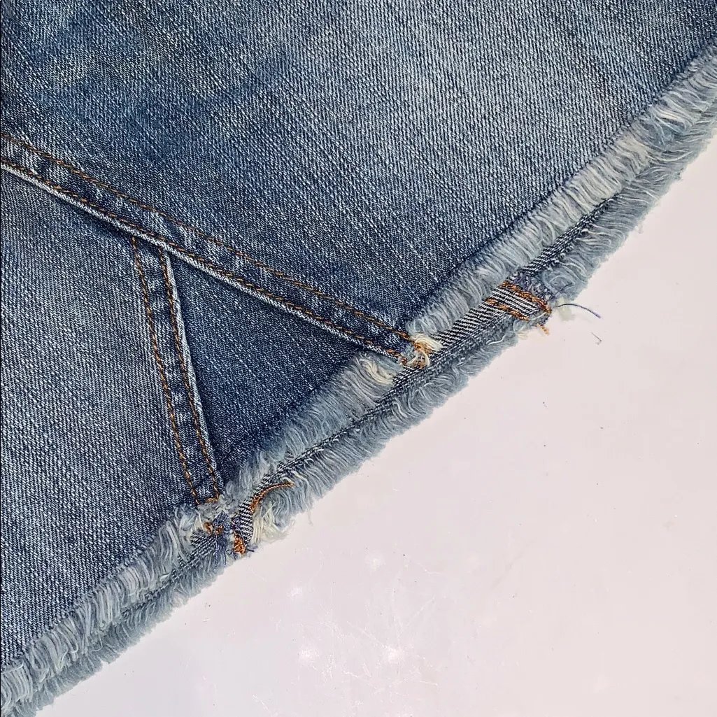 Altard State Distressed Denim Mini Cut Off Skirt Glendora Wash XS Cowgirl Jean - Image 8