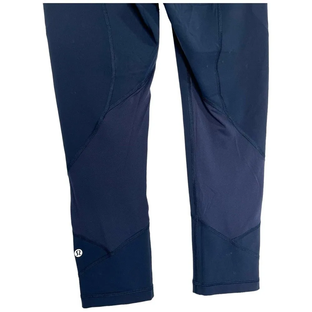 Lululemon Womens 6 Pace Rival Crop Full On Luxtreme 22 Inch W6AVOS Navy Blue - Image 9
