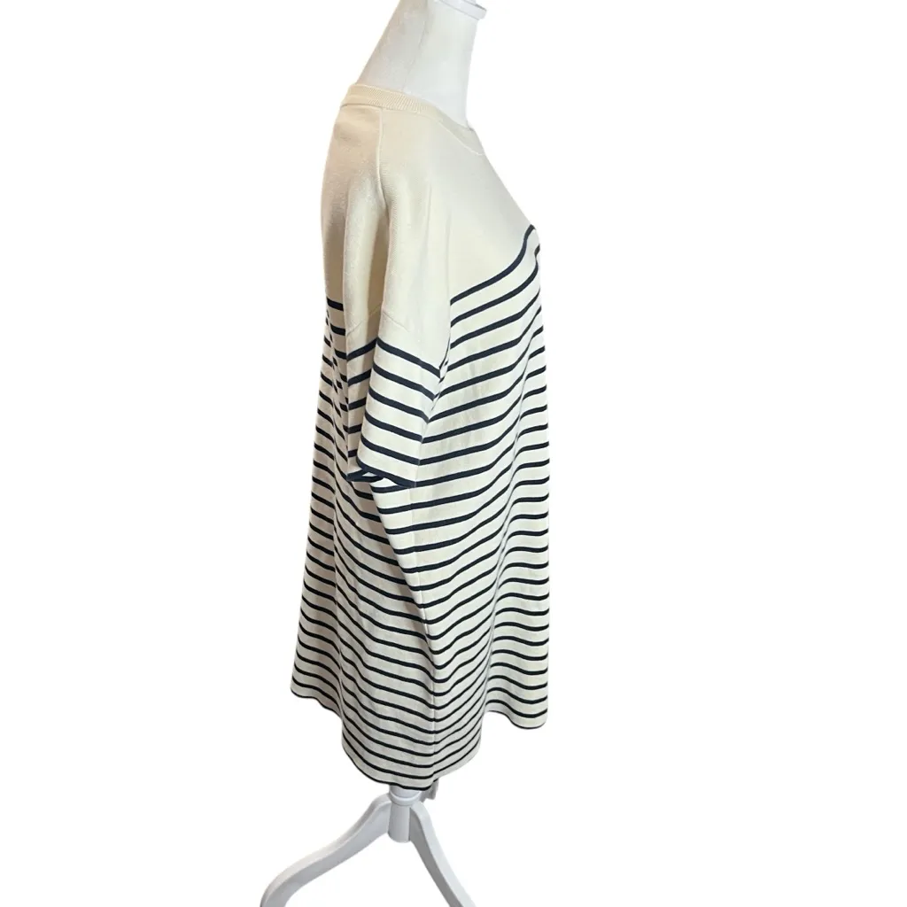 Tuckernuck Navy Striped Frenchie Knit Dress Small Cotton Nautical Classic White - Image 6