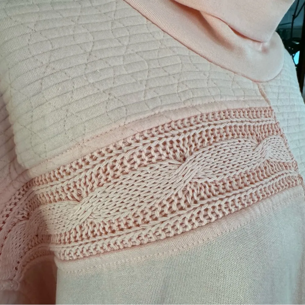 Vintage NWT 90’s Deadstock Grannycore Knit Turtleneck Sweatshirt Pink Size XL - Image 3