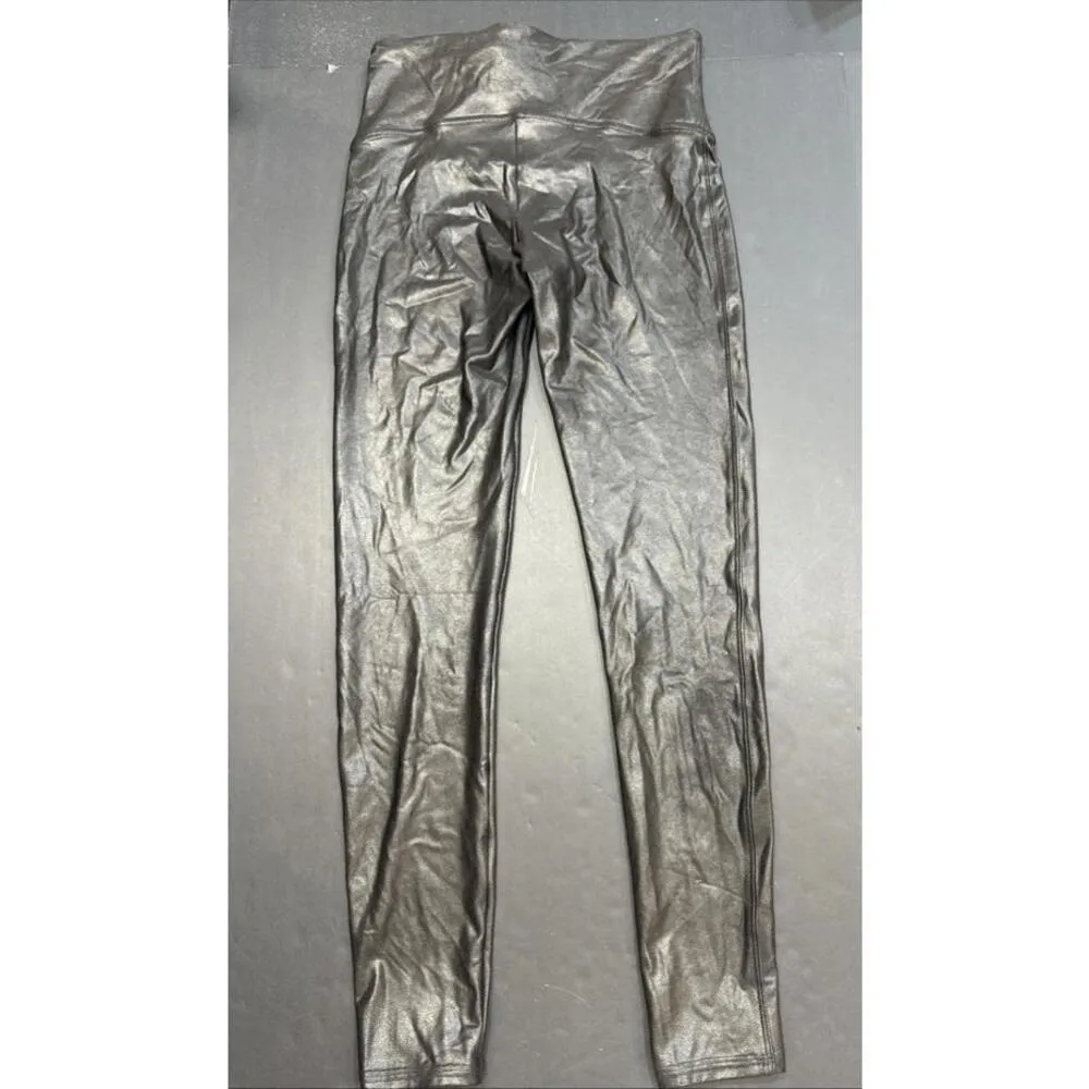 Spanx Womens Yoga Leggings Booty Boost Skinny Faux Leather Black Large - Image 13