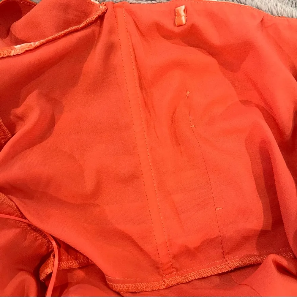 Abercrombie & Fitch Orange Sheath Midi Dress Sweetheart Neckline side slit - Image 10