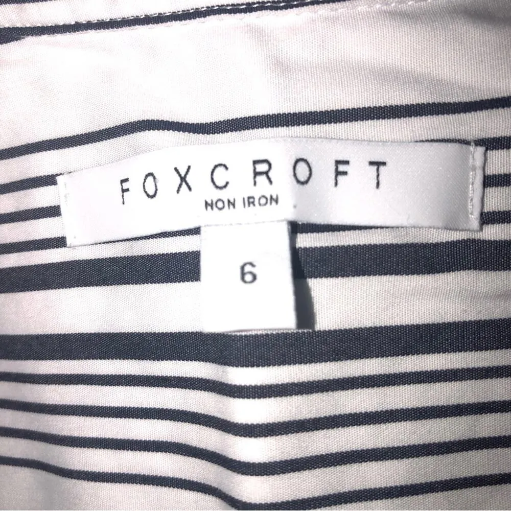 Foxcroft Stripe Non-Iron Cotton Sleeveless Maxi Shirtdress 6 EUC - Image 10