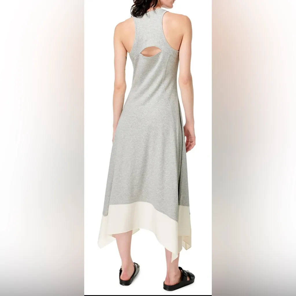 Sweaty Betty Drift Racer Sleeveless Knit Midi Dress Light Marled Grey Small - Image 2