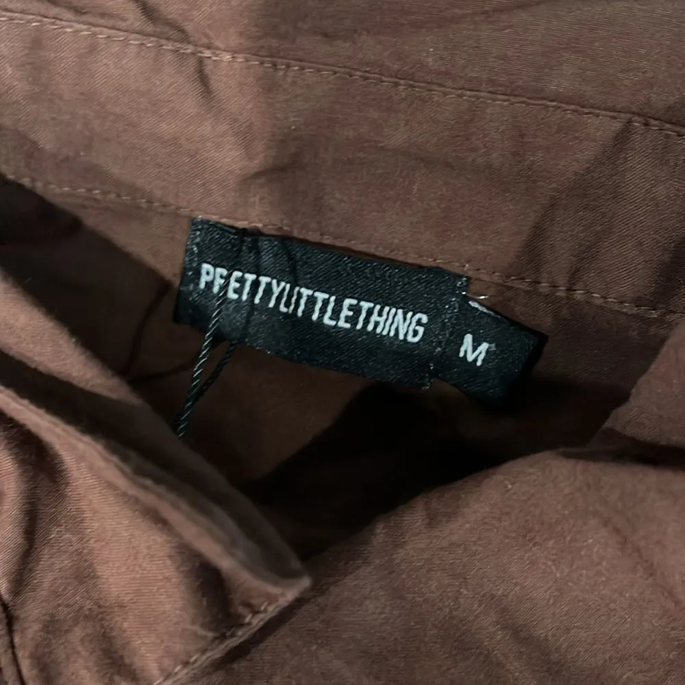 Pretty Little Thing NWT Elegant Brown Women's Button up Top - M - Image 7