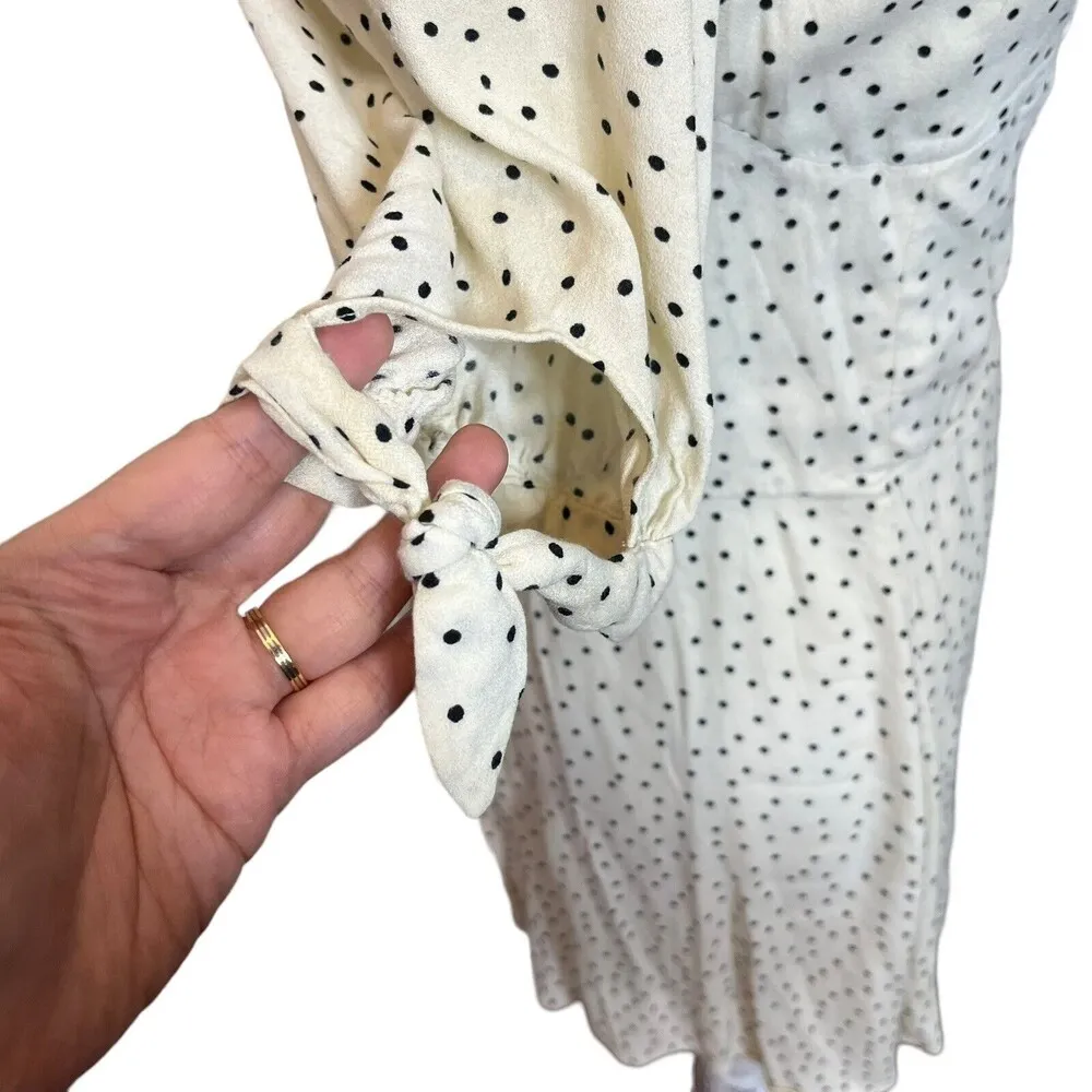 Reformation Quin in Pepper Polka Dot Mini A Line Smocked Dress Women’s Size 12 - Image 7