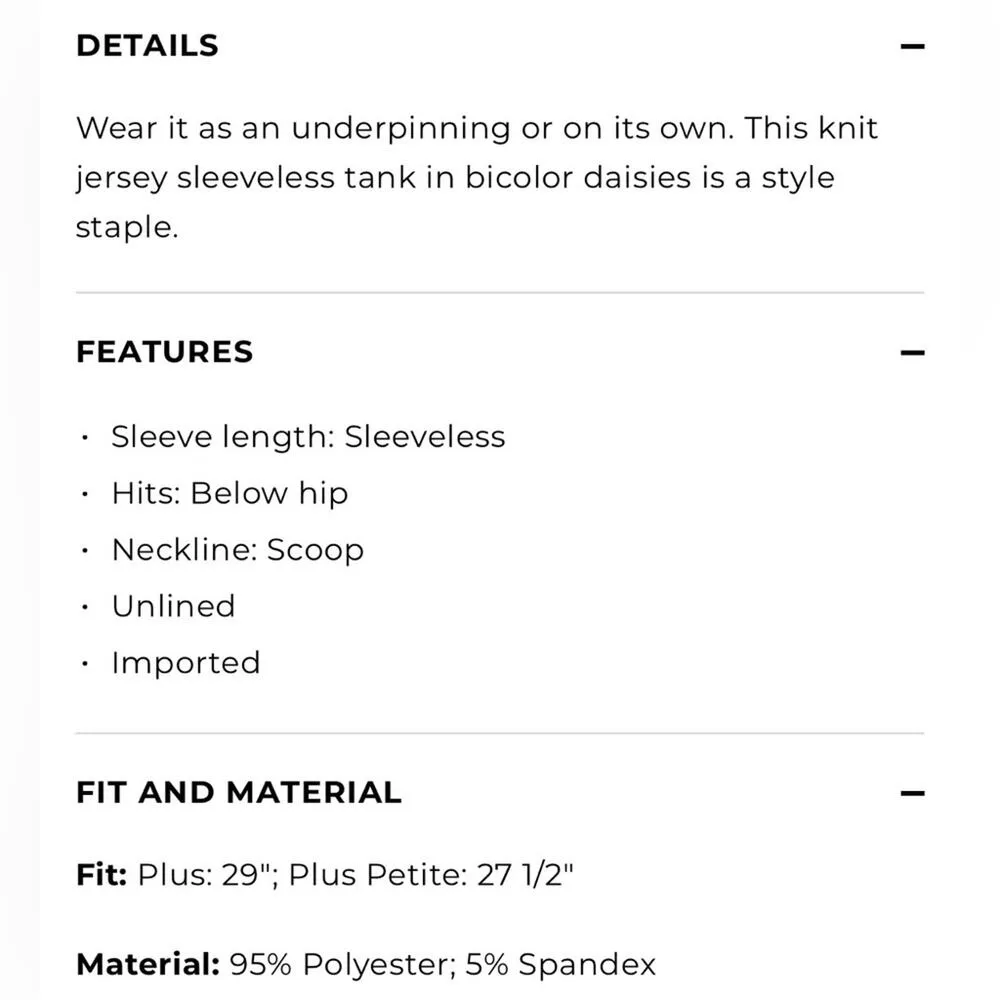 Talbots Blue Black Daisy Knit Jersey sleeveless scoop neck tank top shirt 3X new - Image 13