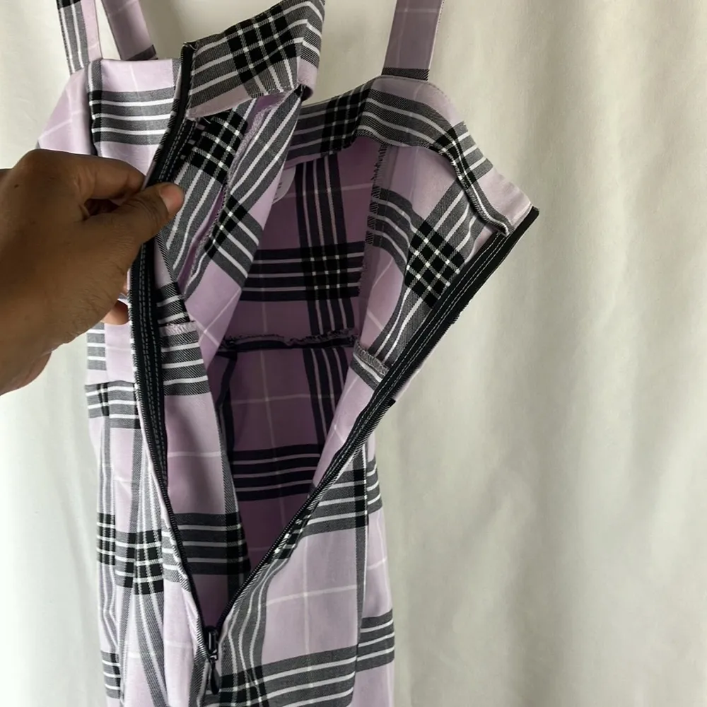 Divided H&M lavender purple and black plaid Y2K inspired dress size XS - Image 9