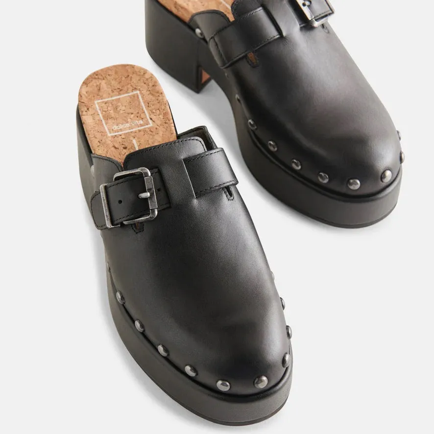 Dolce Vita Black Studded Yevan Clogs Size 6.5 - Image 3