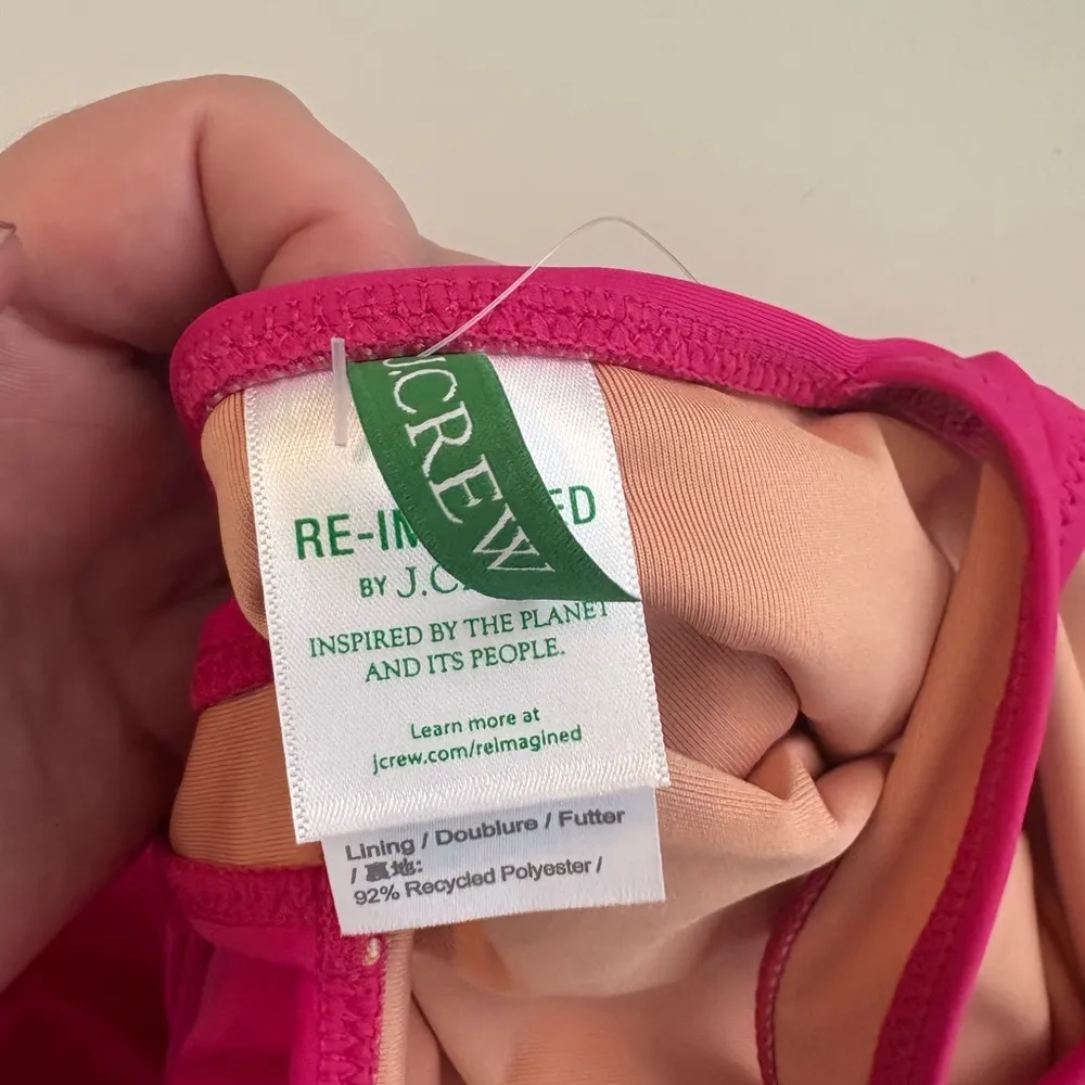 NWT J. CREW Ruched Femme One‎ Piece Swim Dress Pink 16 Plus Size 0373 - Image 6