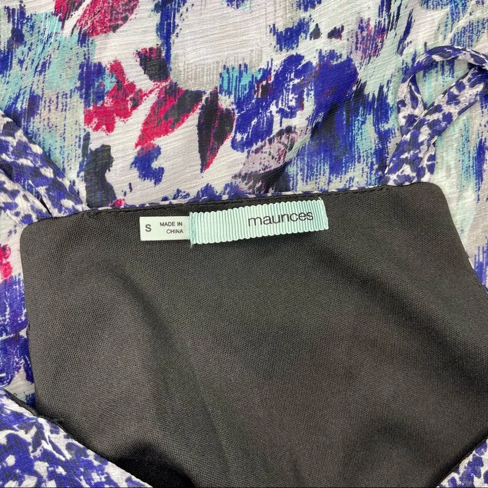 Maurices Floral Maxi Dress Blue Purple Flowers Small - Image 9