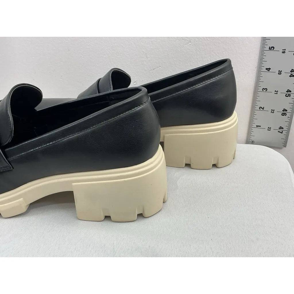 Womans Shoedazzle Elm Chunky Loafers 11 Black Slip On - Image 4