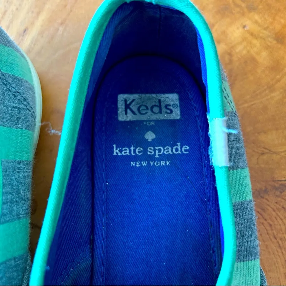 Kate Spade KEDS Sneakers Teal Blue Stripe Size 7 Women - Image 9