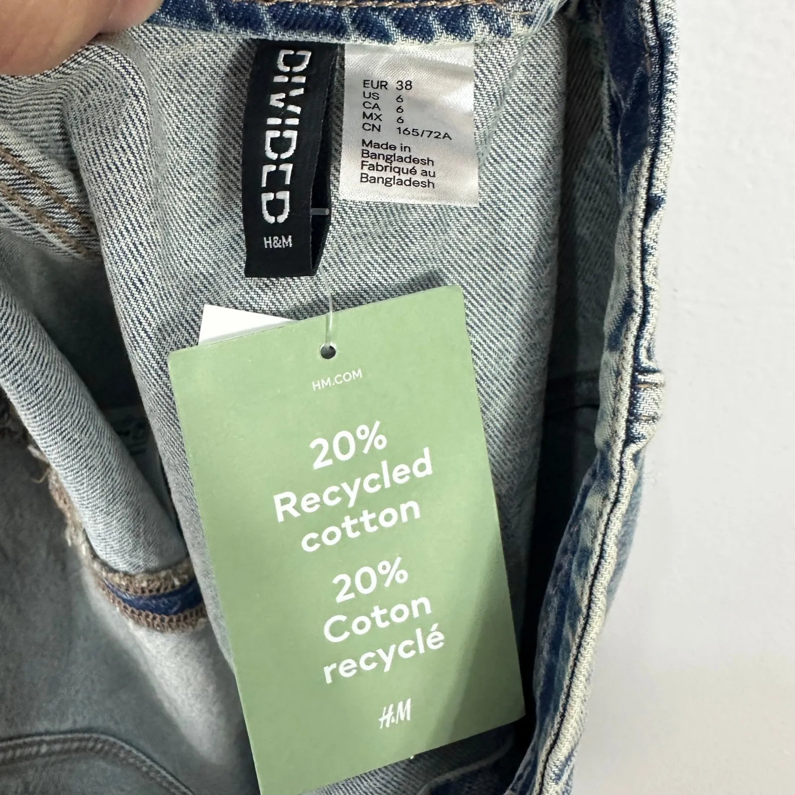 HM Divided 6 Blue Denim Mini Skirt Y2K 90s Grunge Indie Sleaze Streetwear - Image 2