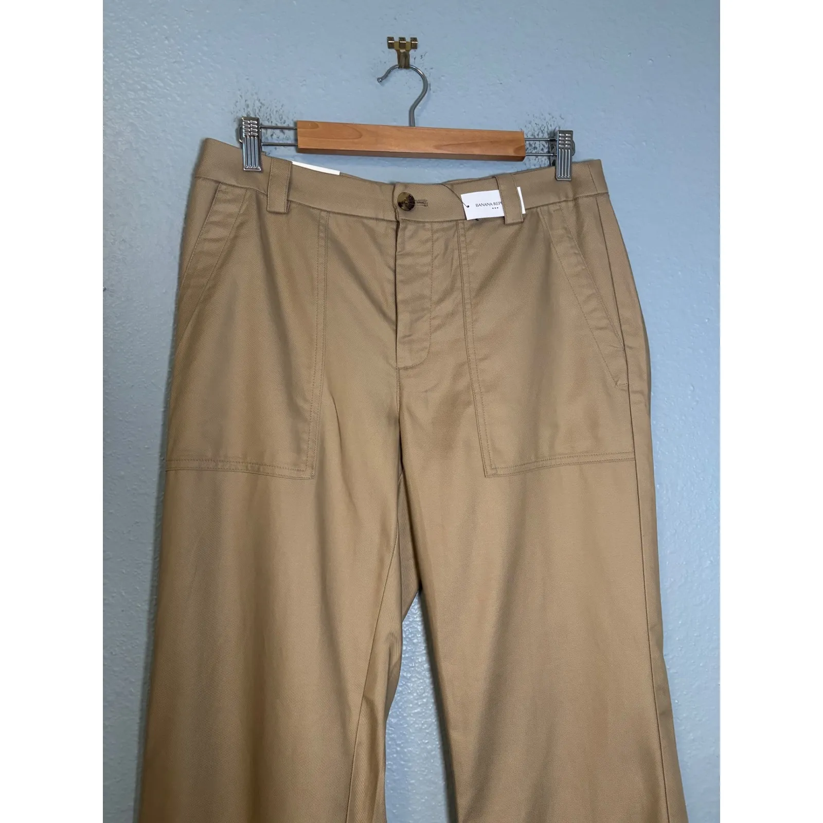 NWT Banana Republic Womens Straight Mid Rise Utility Pant Khaki Size 8 Office - Image 4