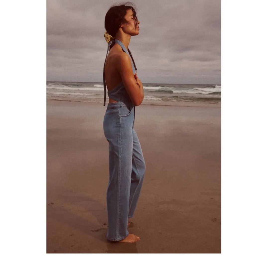 Zara Light Blue Denim Jumpsuit - Image 9