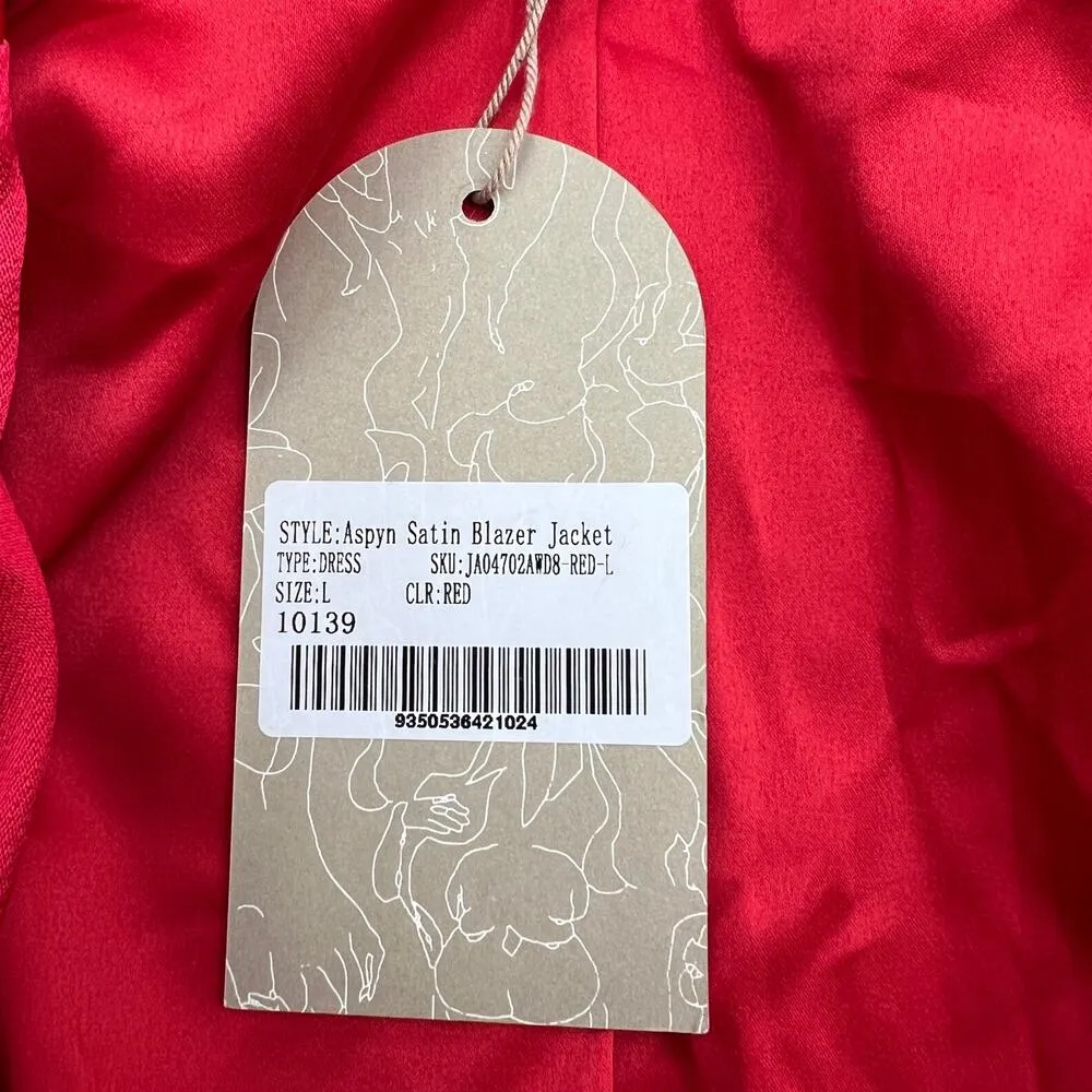 Meshki  Aspyn Satin Blazer Jacket Red - Image 4