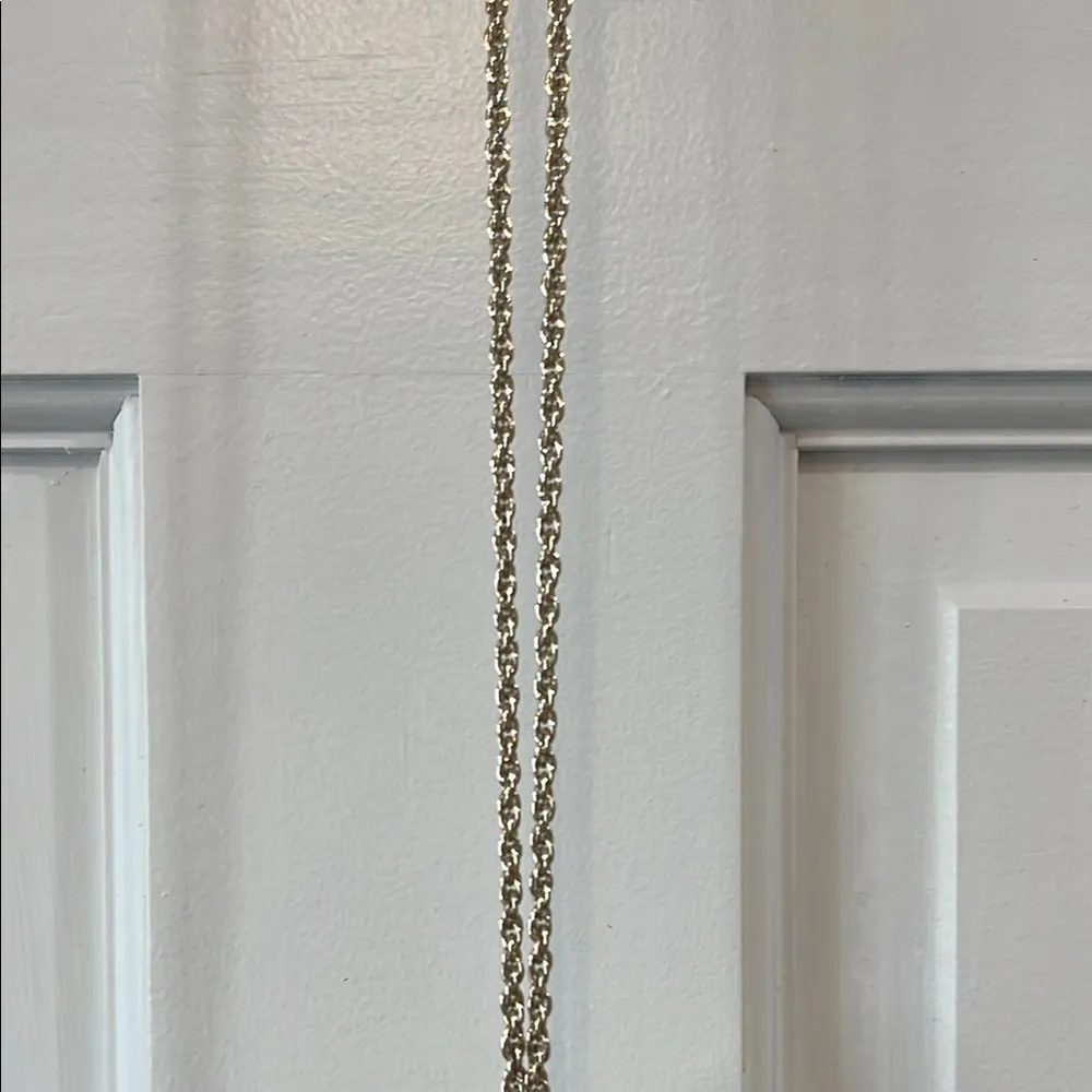 KENDRA SCOTT Rayne Black Glass Pendant 32" Gold Chain Necklace - Image 8