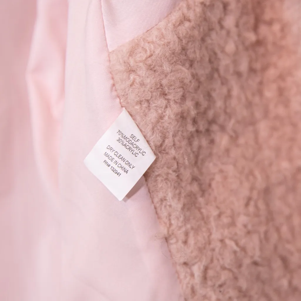 Amanda Uprichard  Aspen Faux Shearling Teddy Circular Open Front Sweater Jacket S - Image 3