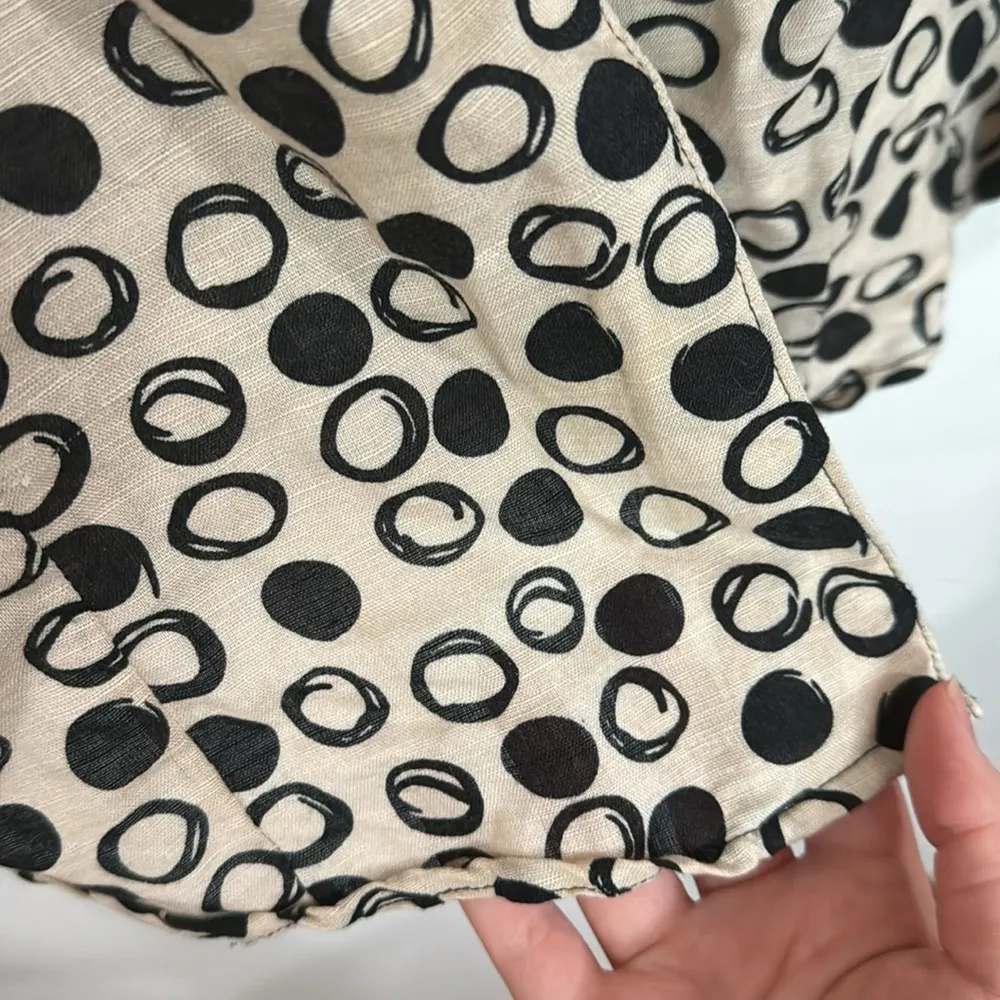 Harve Benard linen blend polka dot bottom down shirt neutral size 1X - Image 9