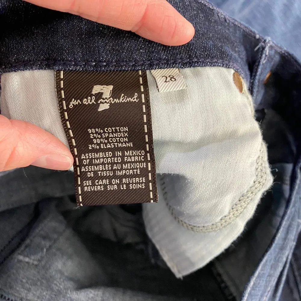 7 For all Mankind Dark Wash Low Rise Bootcut Demin Stretch Jeans Women's Size 28 - Image 5