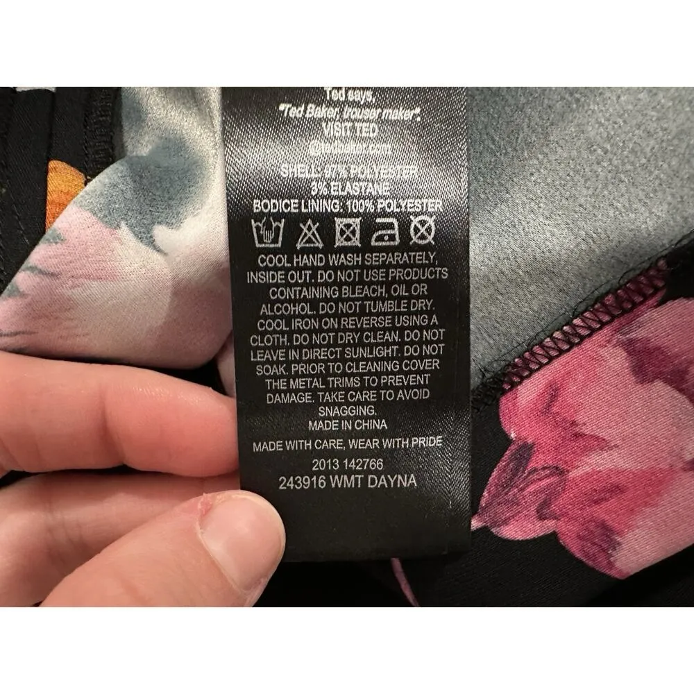 Ted Baker Dayna Playsuit Rhubarb Buttoned Romper in Black Sz 5 XL NWOT - Image 9