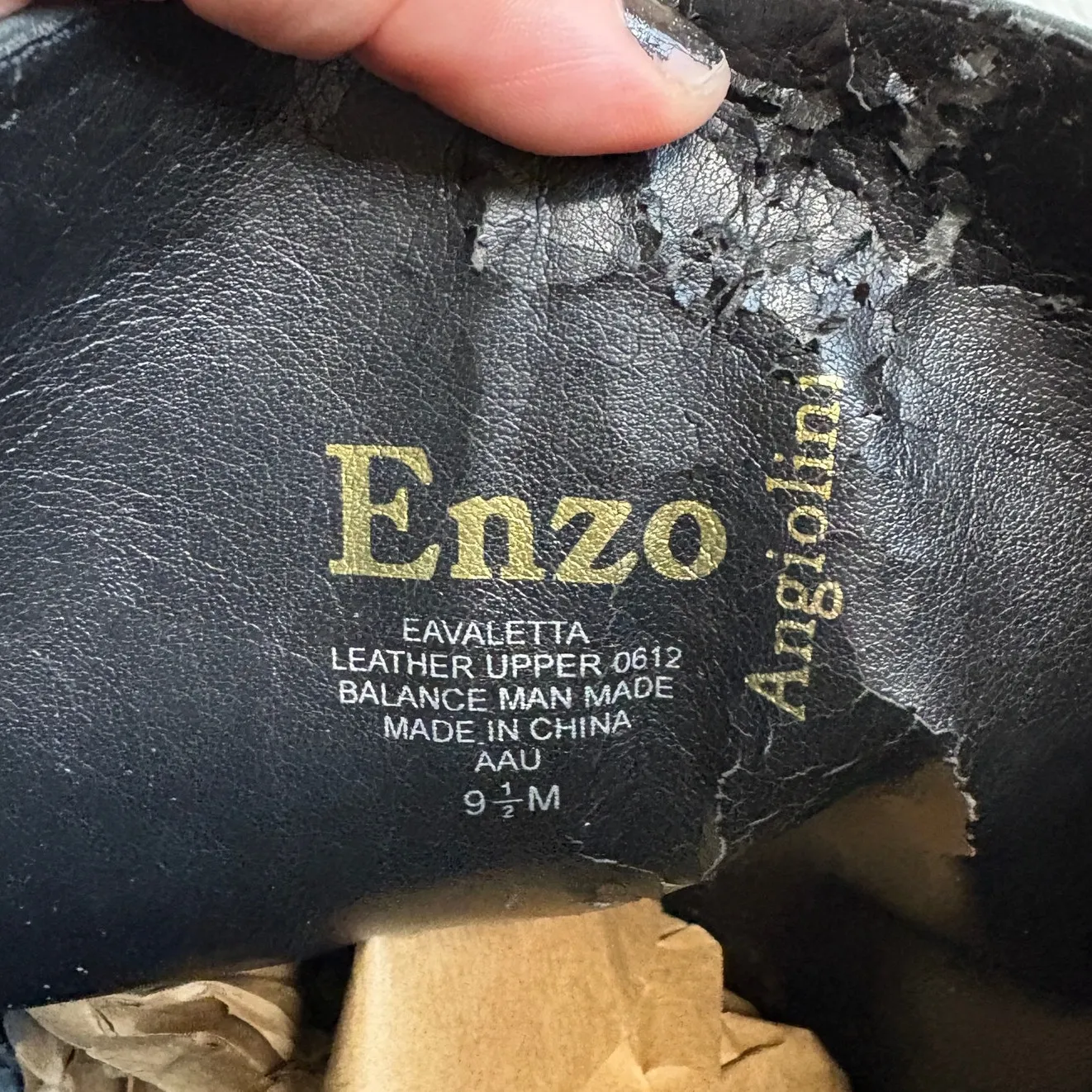 Enzo Angiolini Eavaletta Tall Black Leather Zip Riding Boots Size 9.5 *Flawed - Image 6