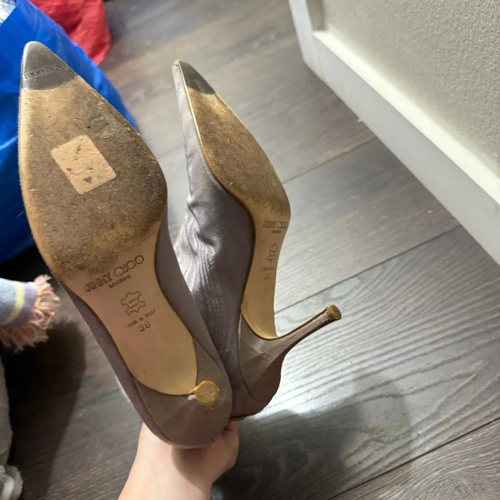 Jimmy Choo Women’s 38 Gray Moire Boots - Image 3