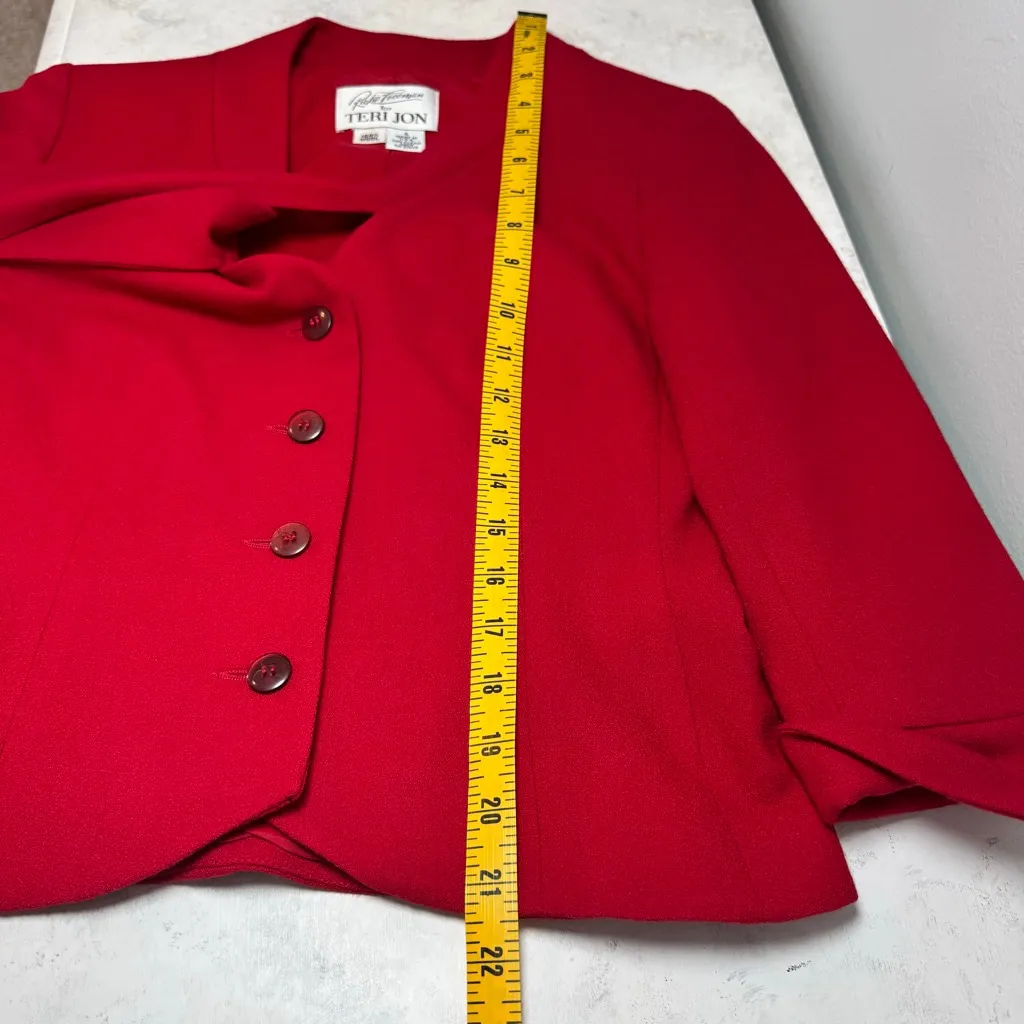 Vintage 1970’s Teri Jon Red Wool Tie - Image 5