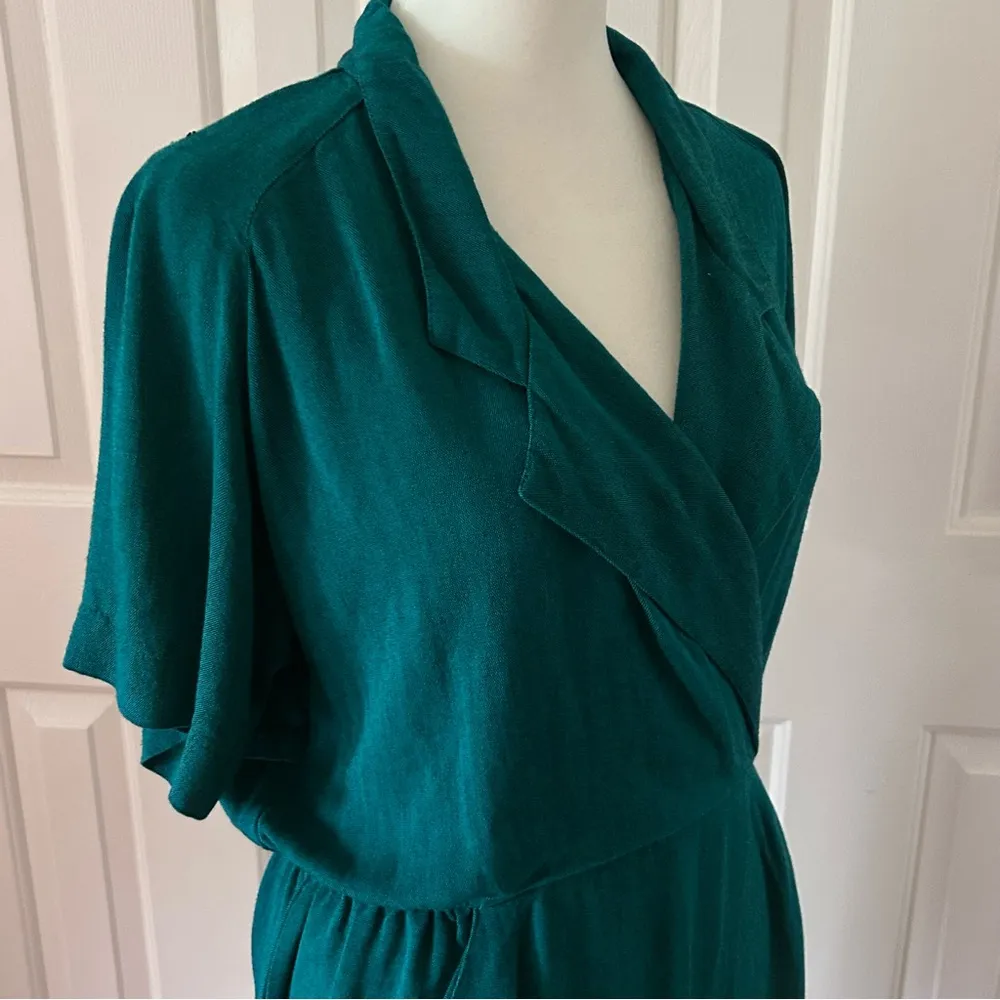 VTG Danny & Nicole New York | Teal Green Collared Dress w/ Big Pockets | Size 8 - Image 3