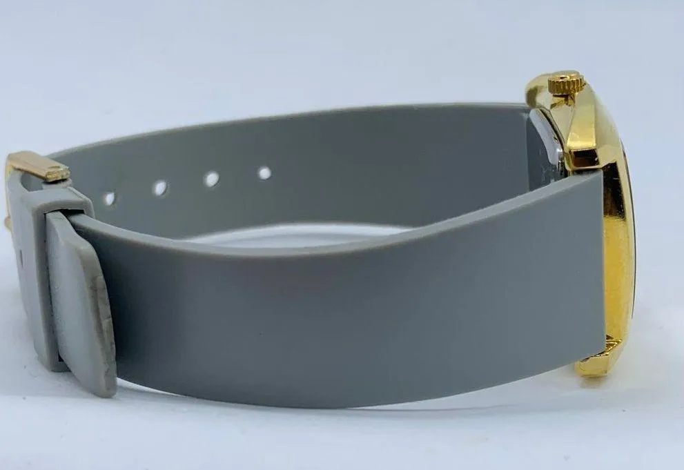 Anne Klein 28mm gold tone Quartz analog ladies watch gray plastic band w/battery - Image 5