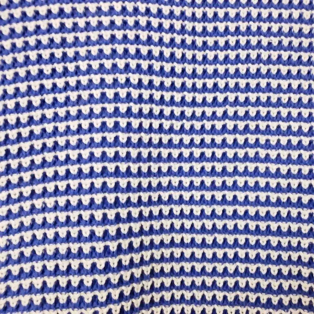 Avaleigh Oversized Twisted Stripe Sweater Cotton blend knit sweater Ribbed XS Blue - Image 7