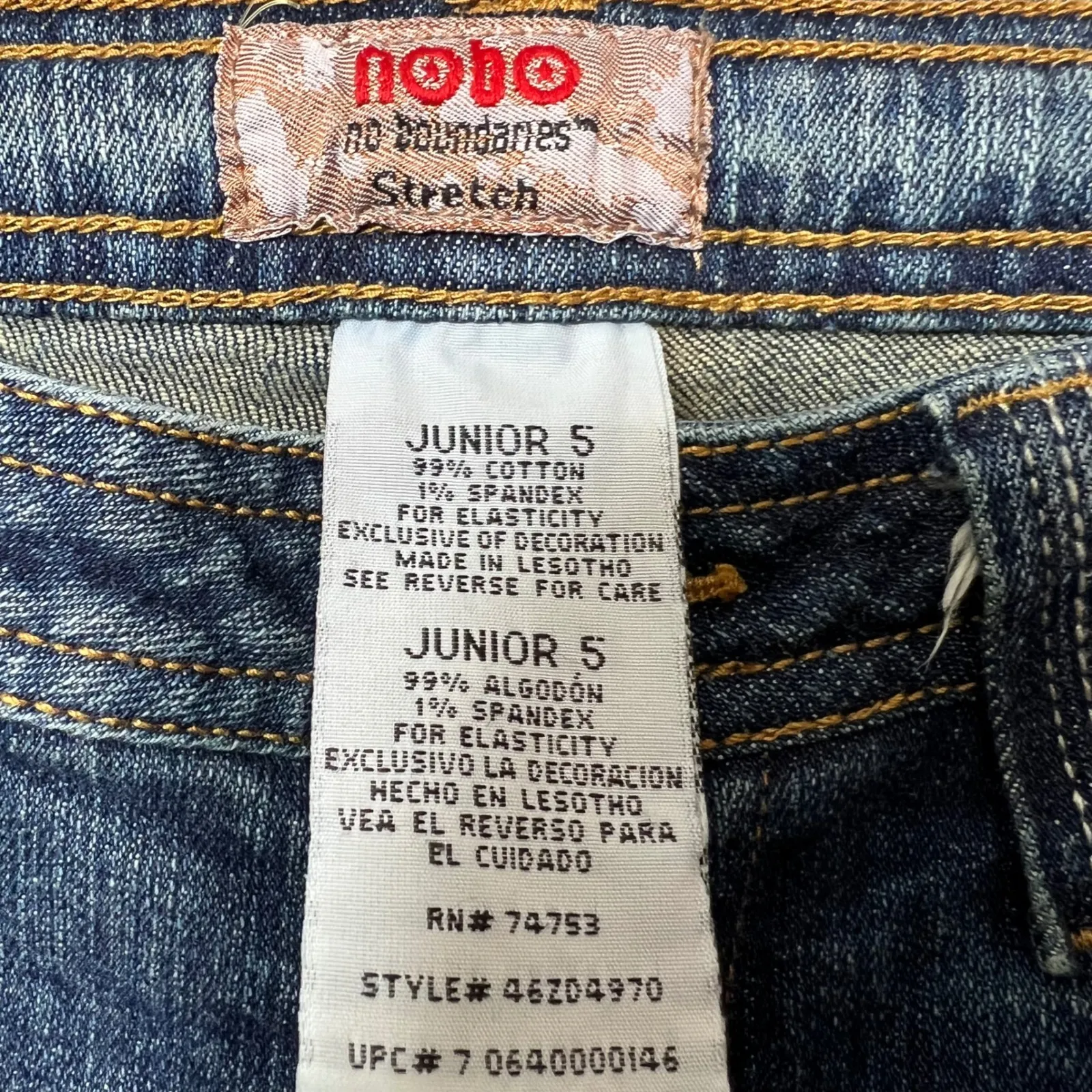 Vintage Y2K No Boundaries Flare‎ Jeans Low Rise Wide Leg Denim Blue Juniors 5 - Image 2