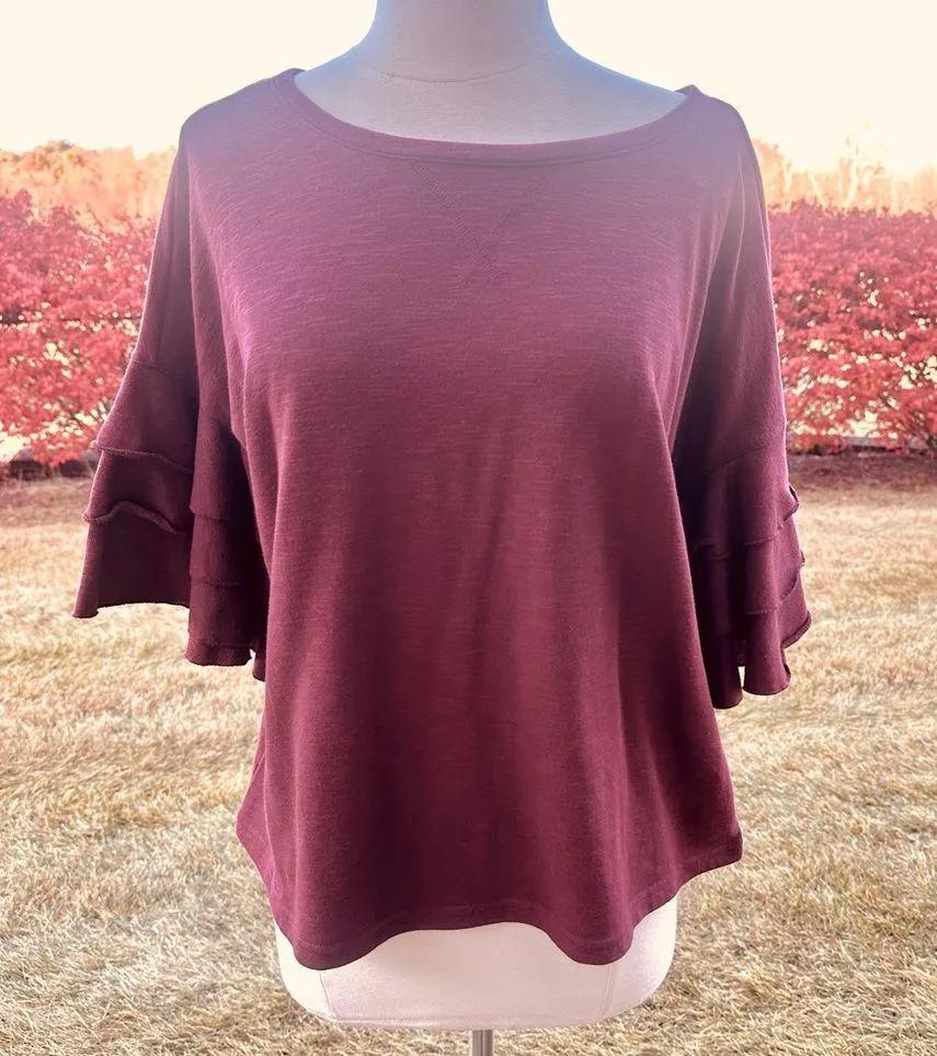 a.n.a A New Approach Deep Ruby Petite Top - Image 3