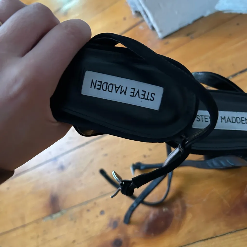 ☀️3/$25 STEVE MADDEN Lashed Heels | Women's Size 10 | Black platform - Image 5