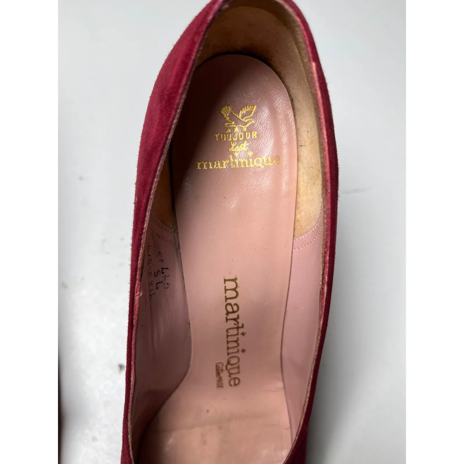 Martina Wine‎ Red Pumps Women's 7S Slim Narrow Classic Leather Heels Vintage Size 7 - Image 11