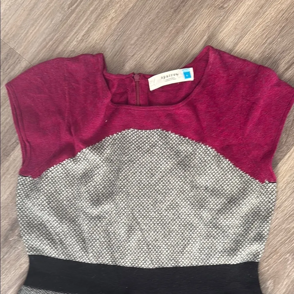 Mini Sparrow Colorblock Lambswool Mini Dress Medium Business Casual Gray Size L - Image 4