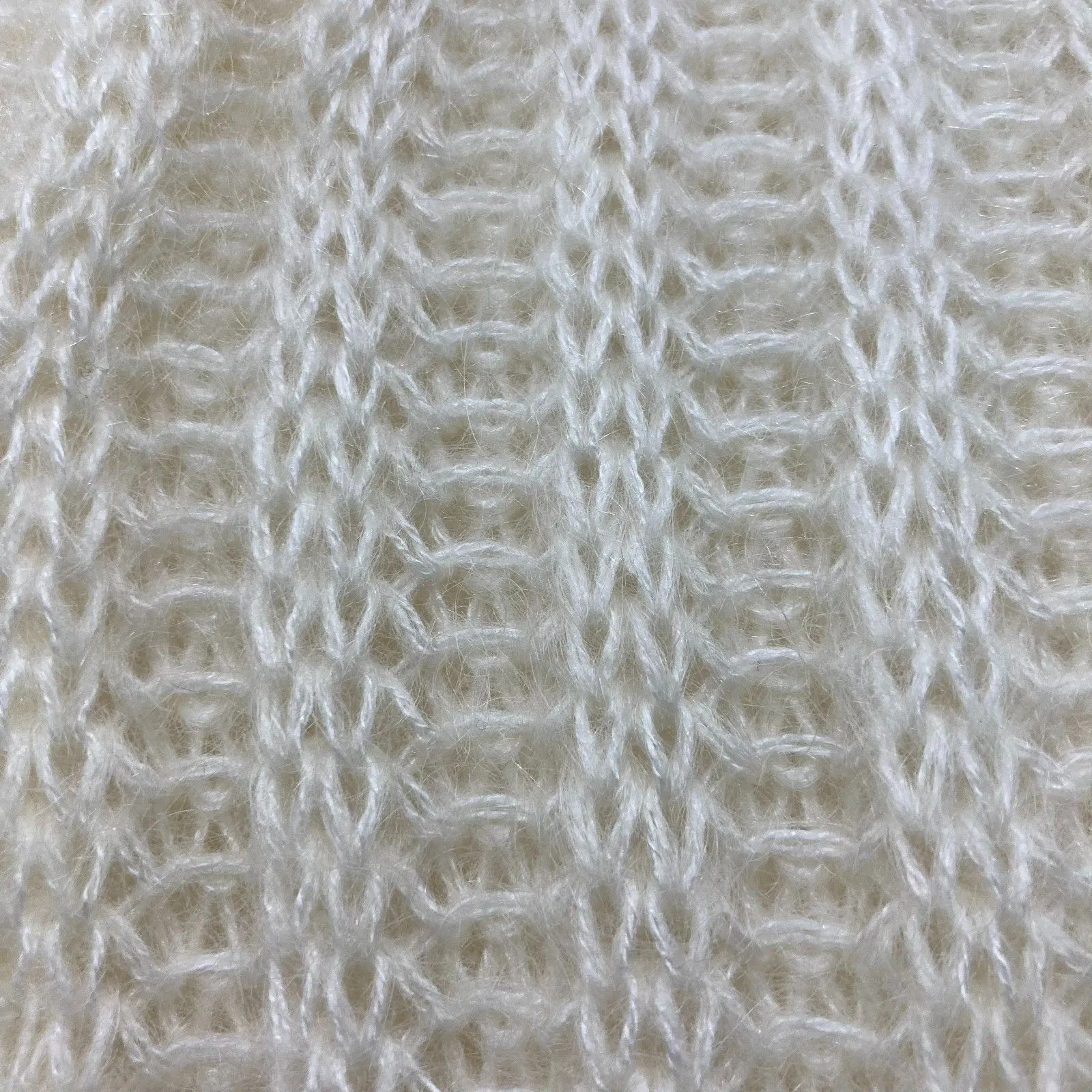 Express Tricot Vintage Mohair Cardigan Cream Fuzzy Knit Hong Kong 90s M Size M - Image 10