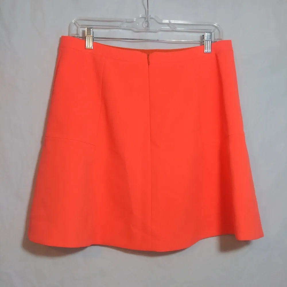 J. Crew Neon Vibrant Orange Women's Skater Skirt Bright Size 10 - Image 3
