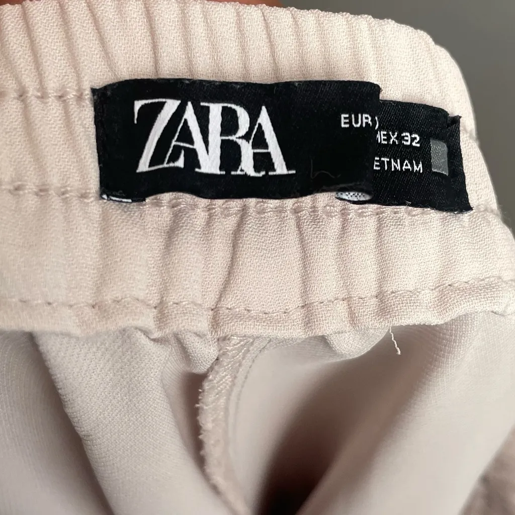 Zara Lightweight Pants Women’s Size XL Cream - Image 14