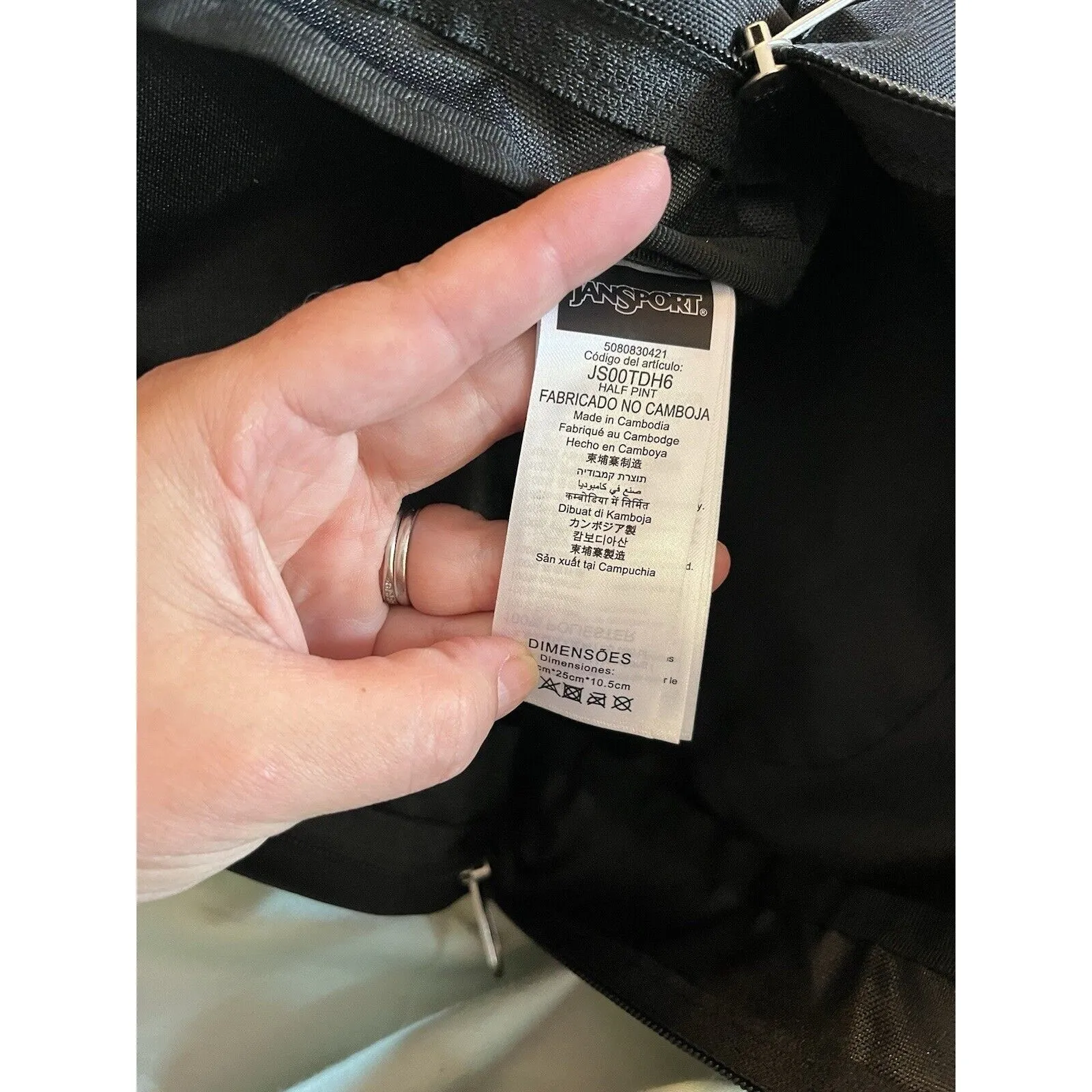 JanSport Half Pint Mini Backpack Day Bag for Travel Black Back To School Fun EUC - Image 8