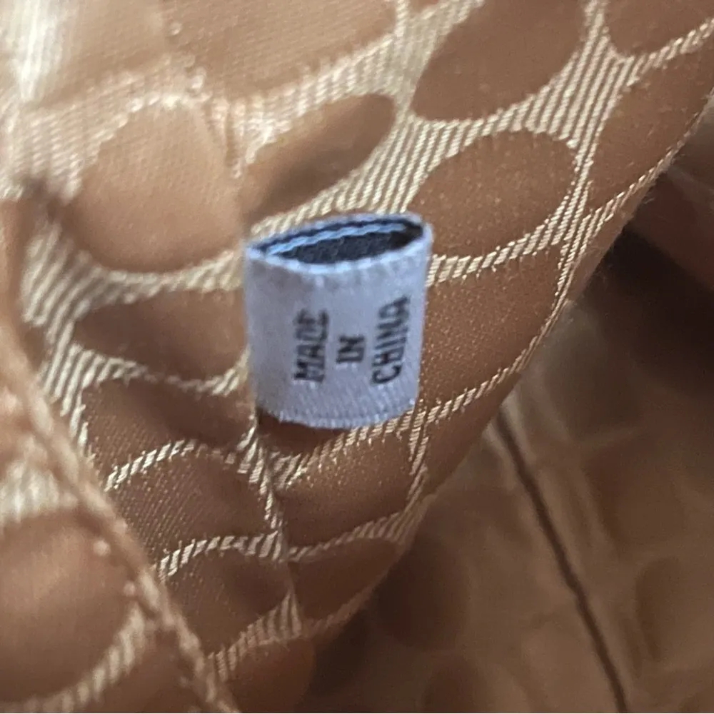 Kate Spade Windsor Square Angeline Ostrich leather Satchel Purse Beige Tan - Image 13