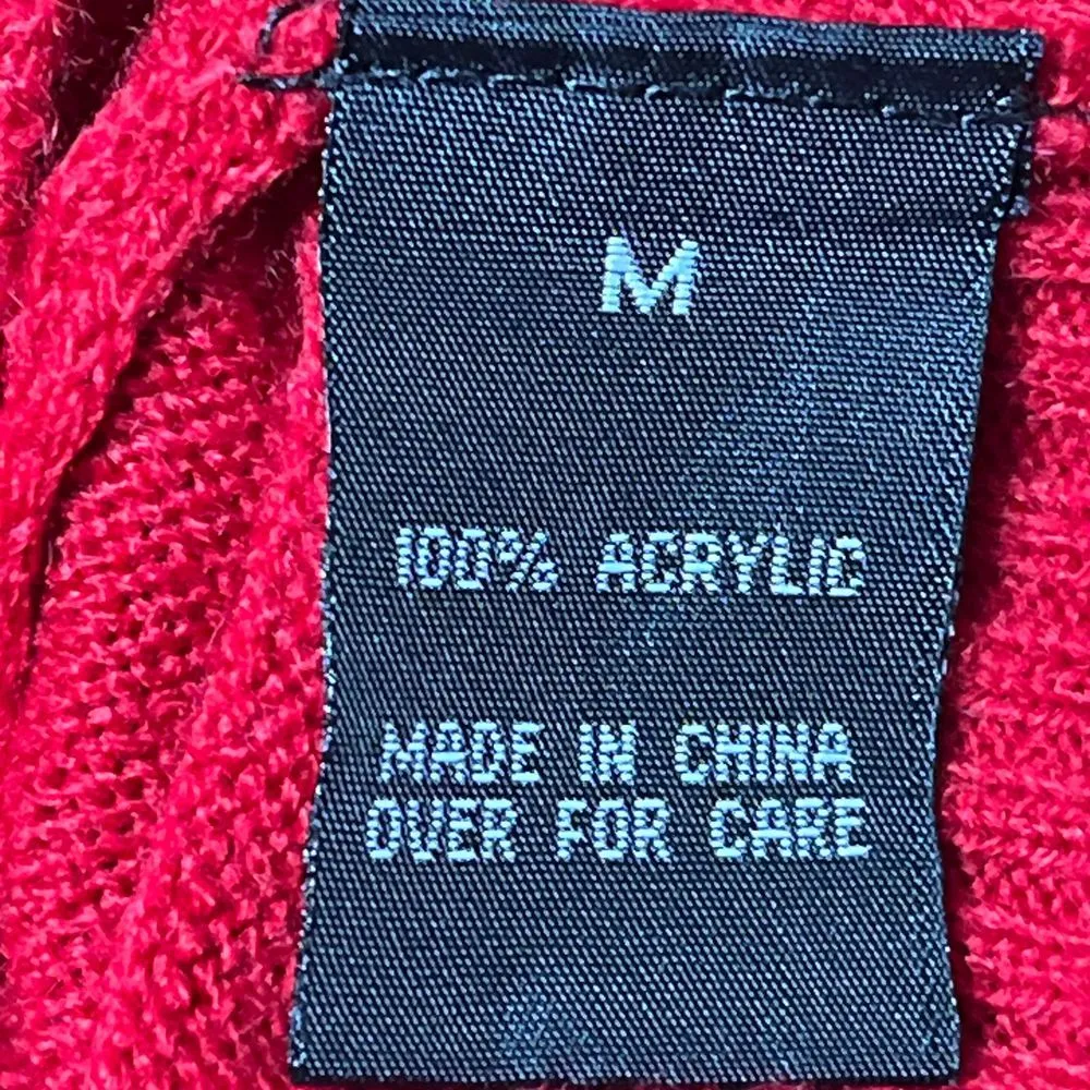 Red Knit Sweater Dress with Lace - Image 4