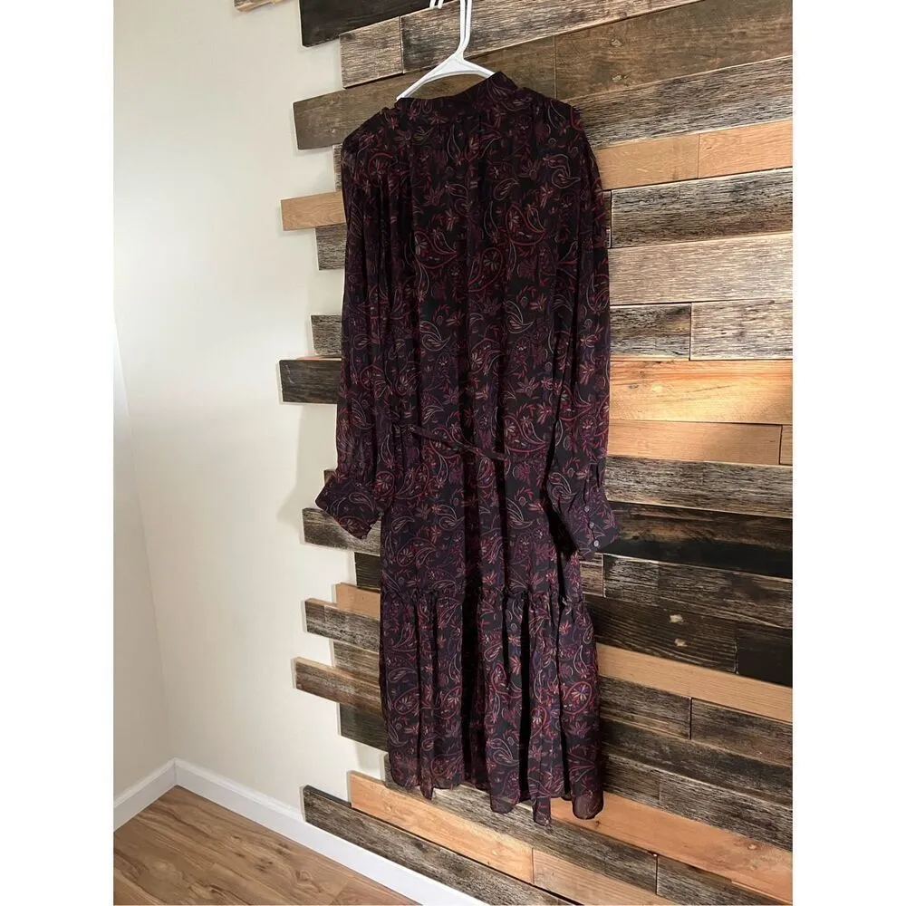 Joie NWT Roussel Paisley-Print silk Midi Dress plus size 2X - Image 11