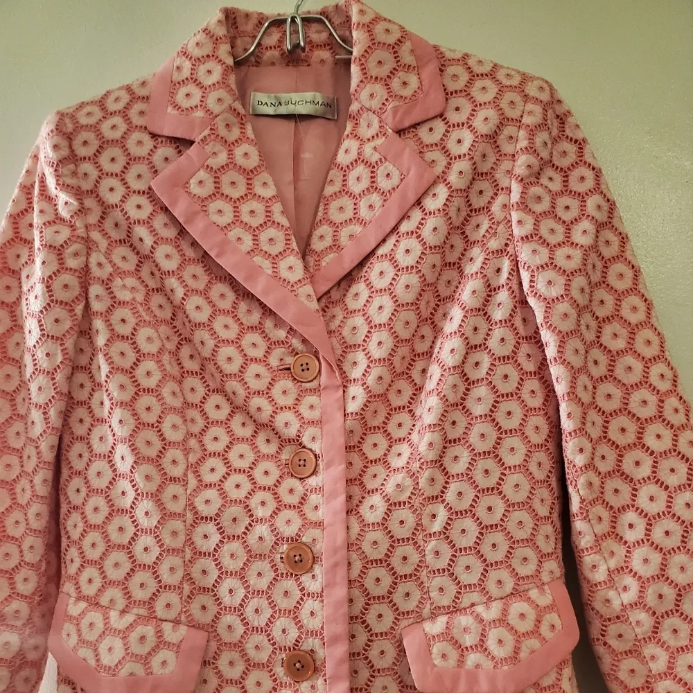 Dana Buchman Womens Pink Blazer Jackect•EUC •4 - Image 3