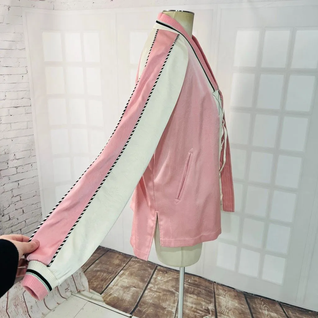 Ruyokoi paw to win satin kimono embroidered jacket size xs / small Pink - Image 4