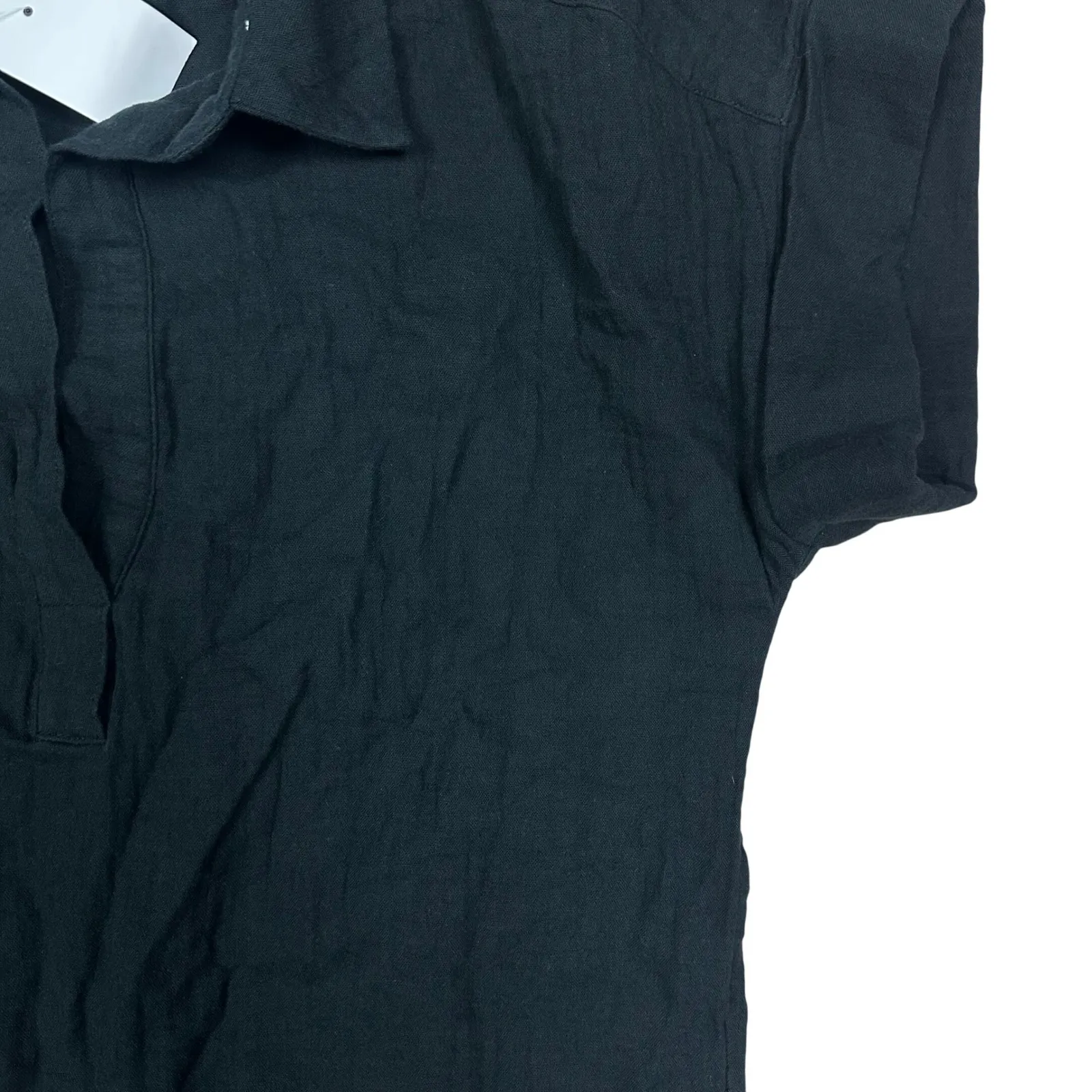 NWT J. Crew Factory Black Short Sleeve Gauze Popover Dress Mini Size XS Casual - Image 4